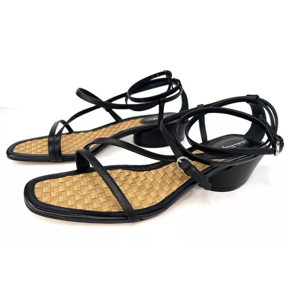 Salvatore Ferragamo EGADI 85mm STRAPPY BLOCK HEEL LEATHER SANDALS SIZE US 9.5 - Picture 3 of 15